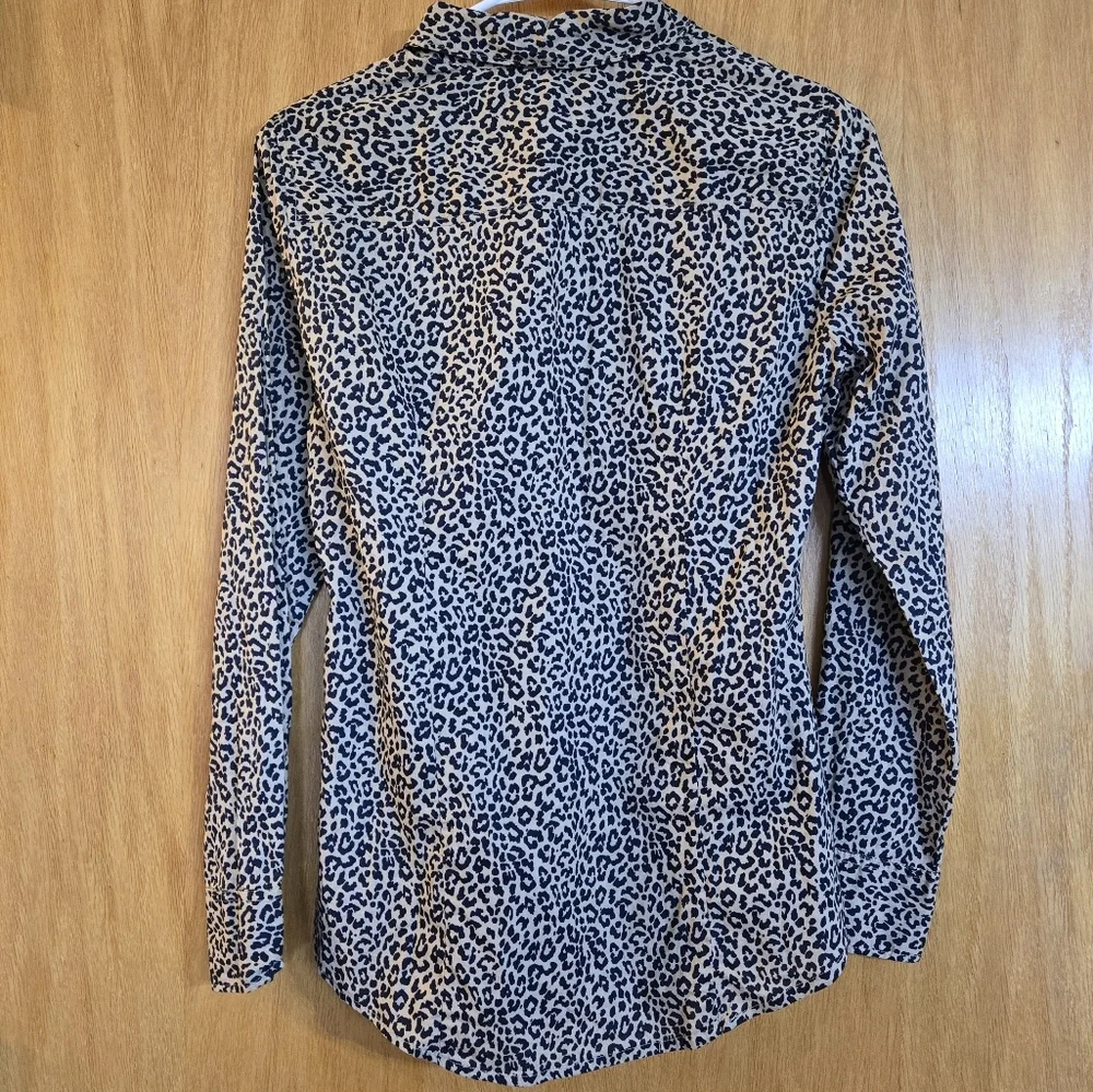 J Crew Animal Print Top 100% Cotton